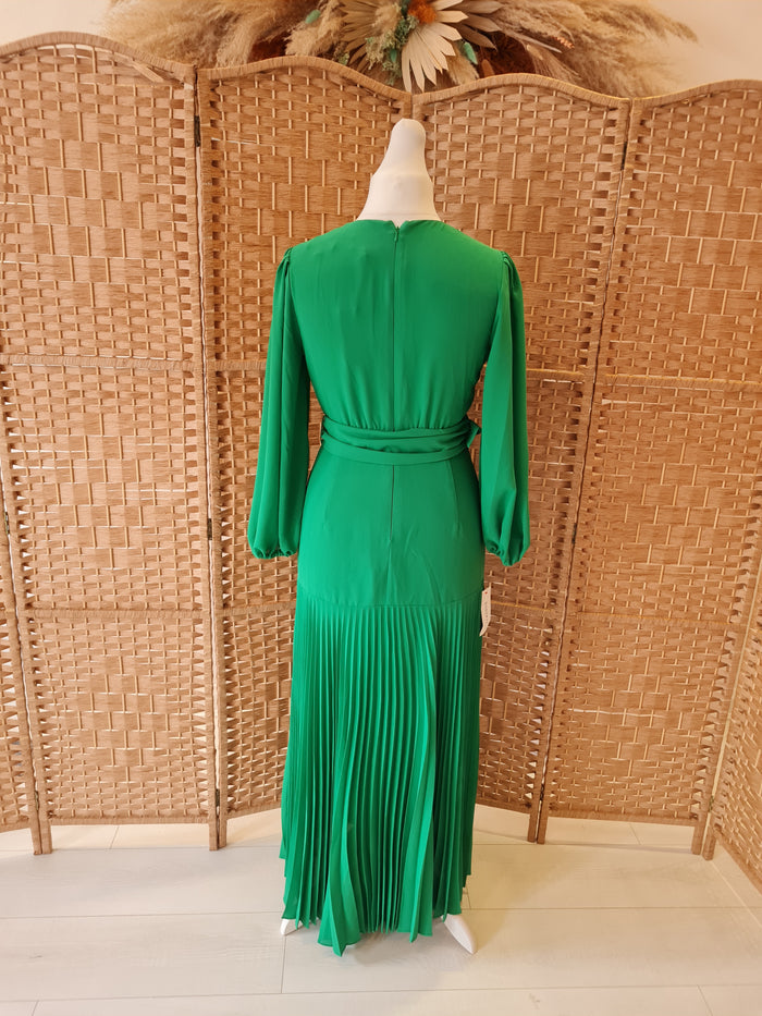 Bardot Green Pleated Dress 12 NWT