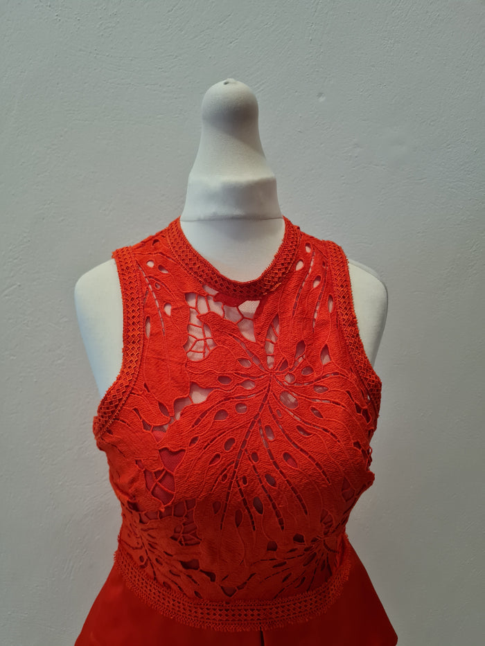 Bariano Orange Lace Dress 8