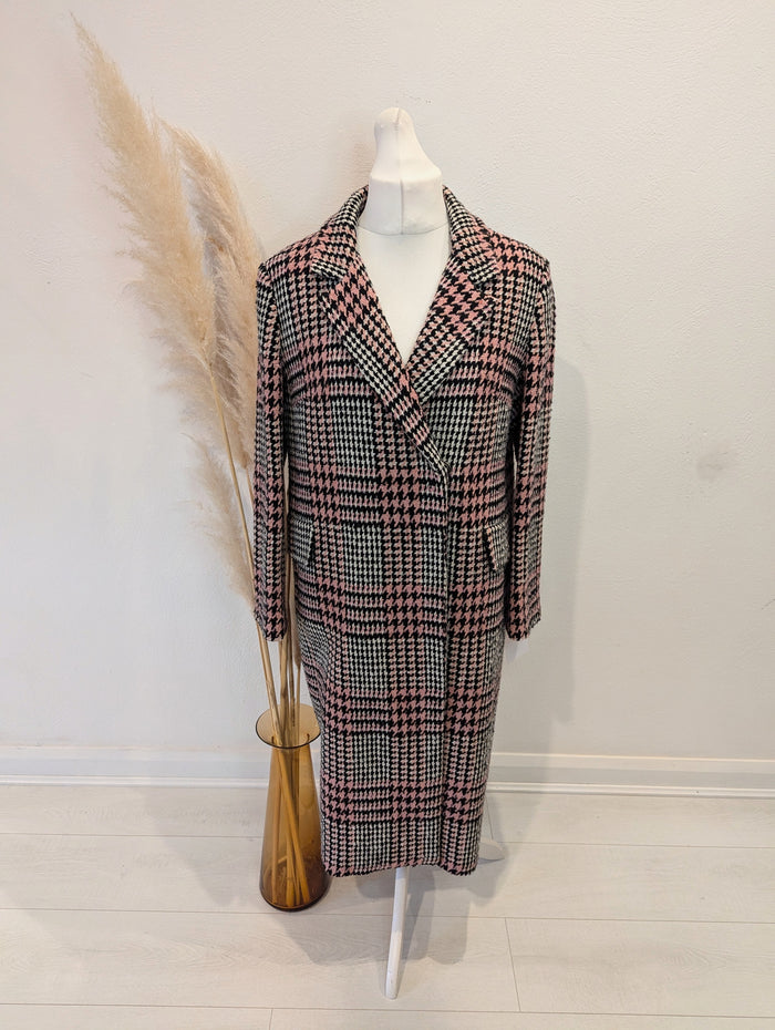 Baukjen Blush/Black Check Coat 14 NWT RRP £339