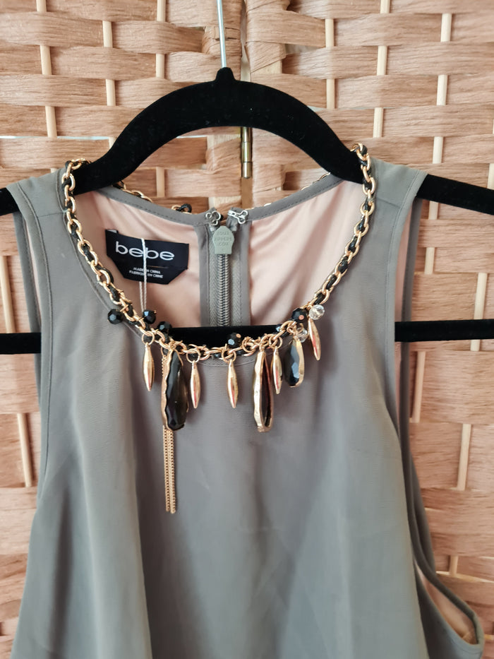 BEBE khaki embellished maxi 8/10