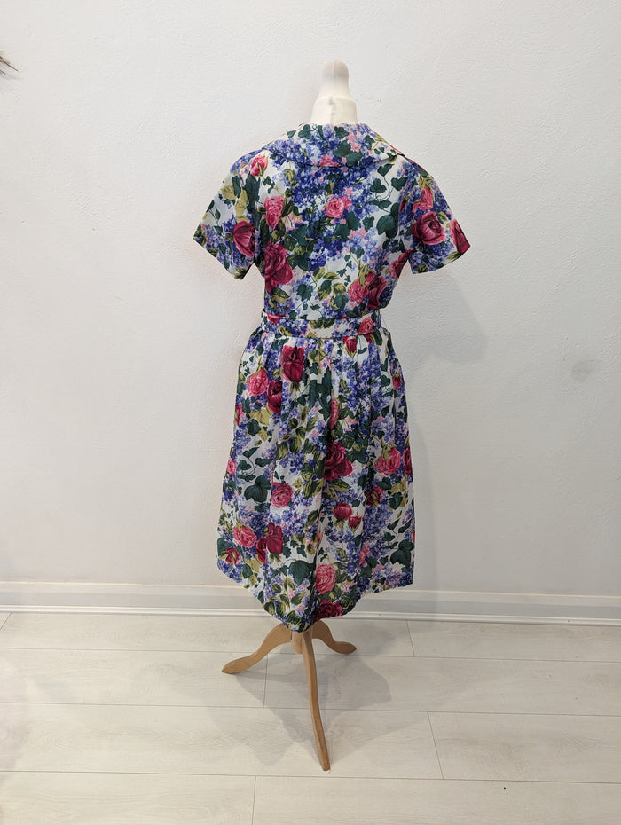 Belted Floral Dress – semi sheer 12