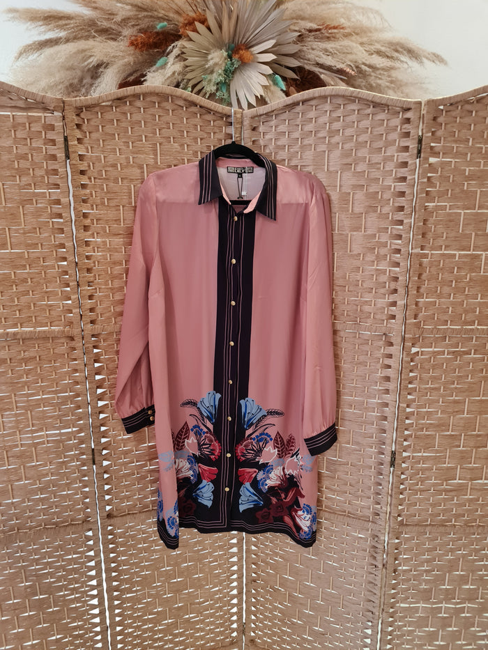 Biba pink lily Shirt 16 RRP £80