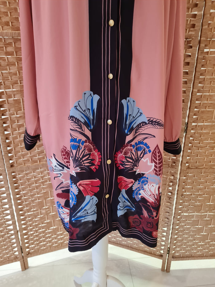 Biba pink lily Shirt 16 RRP £80