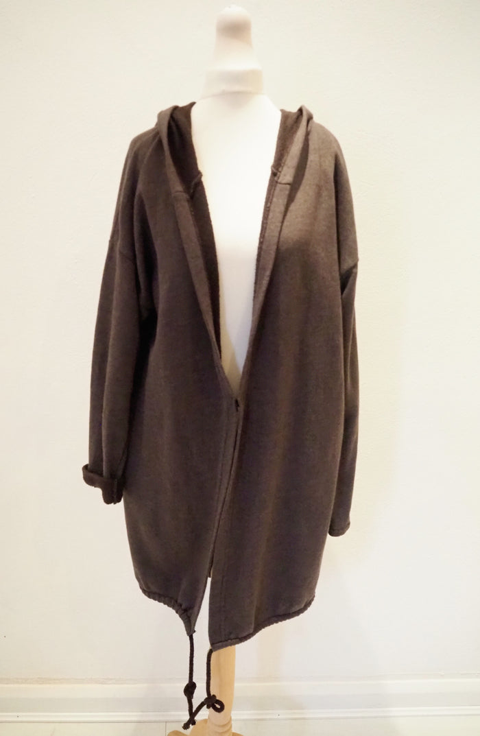Billi Brown Long Back Detail Cardigan M