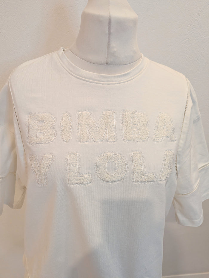 Bimba Y Lola White Embroidered Sweatshirt M