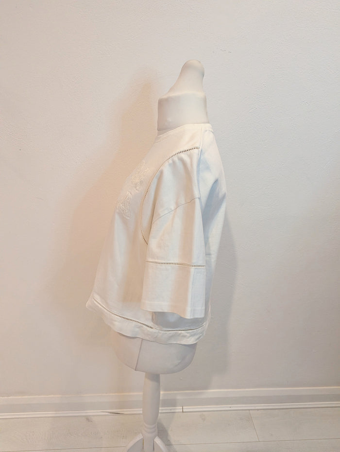Bimba Y Lola White Embroidered Sweatshirt M
