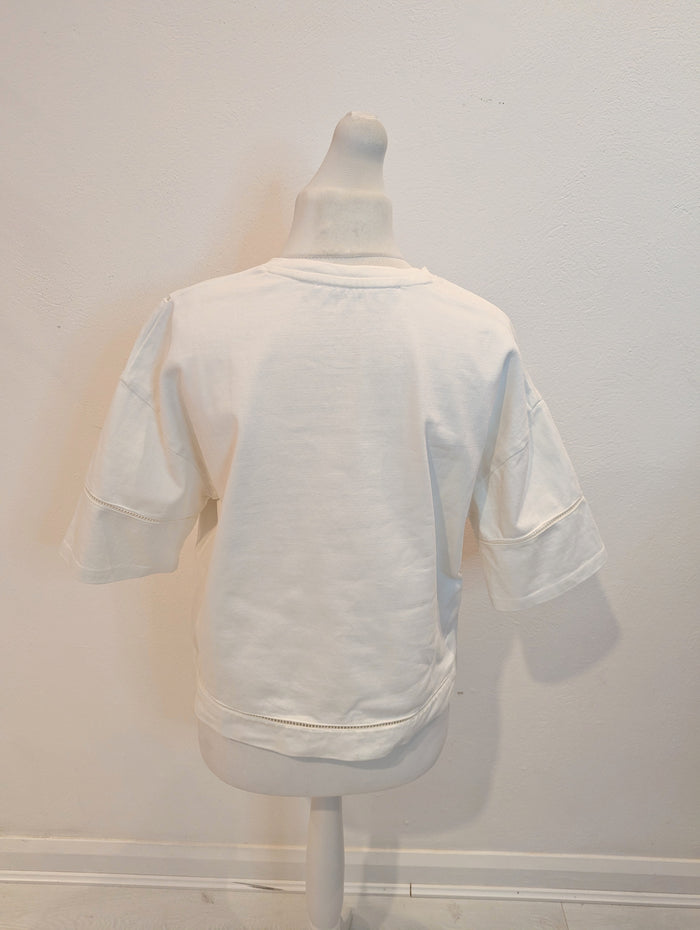 Bimba Y Lola White Embroidered Sweatshirt M