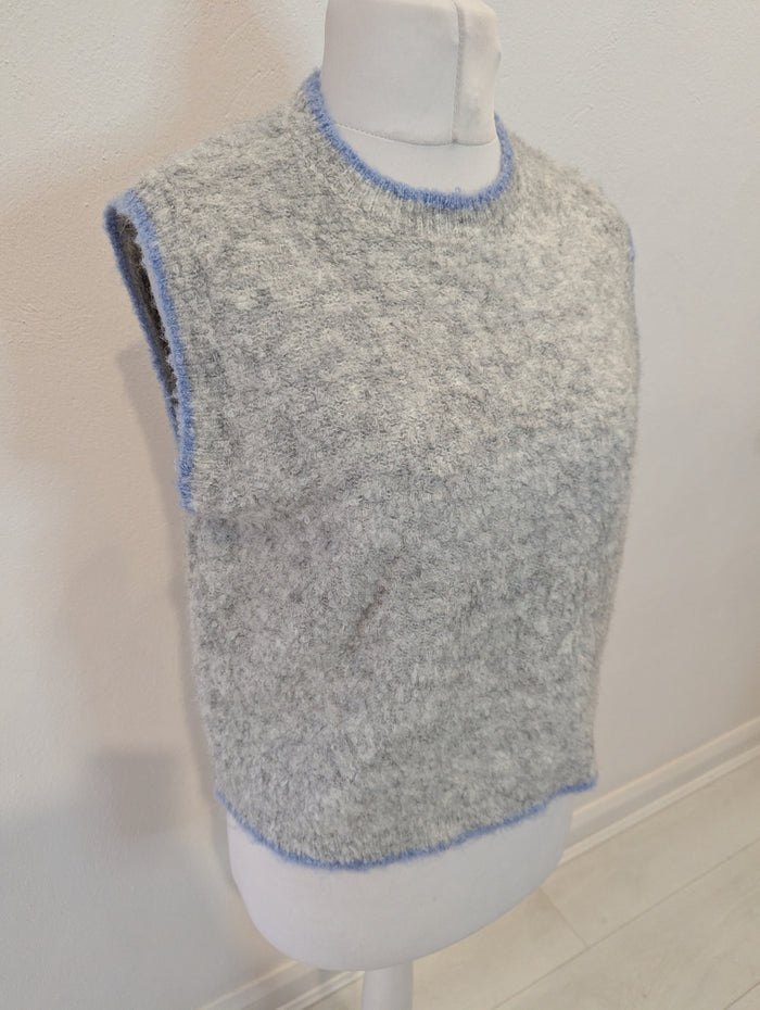 Bisous Project Grey Sweater Vest S/M NWT £40