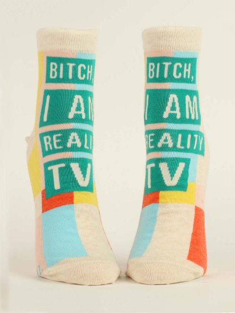 Bitch, I am Reality Tv W-Ankle Socks BLUEQ