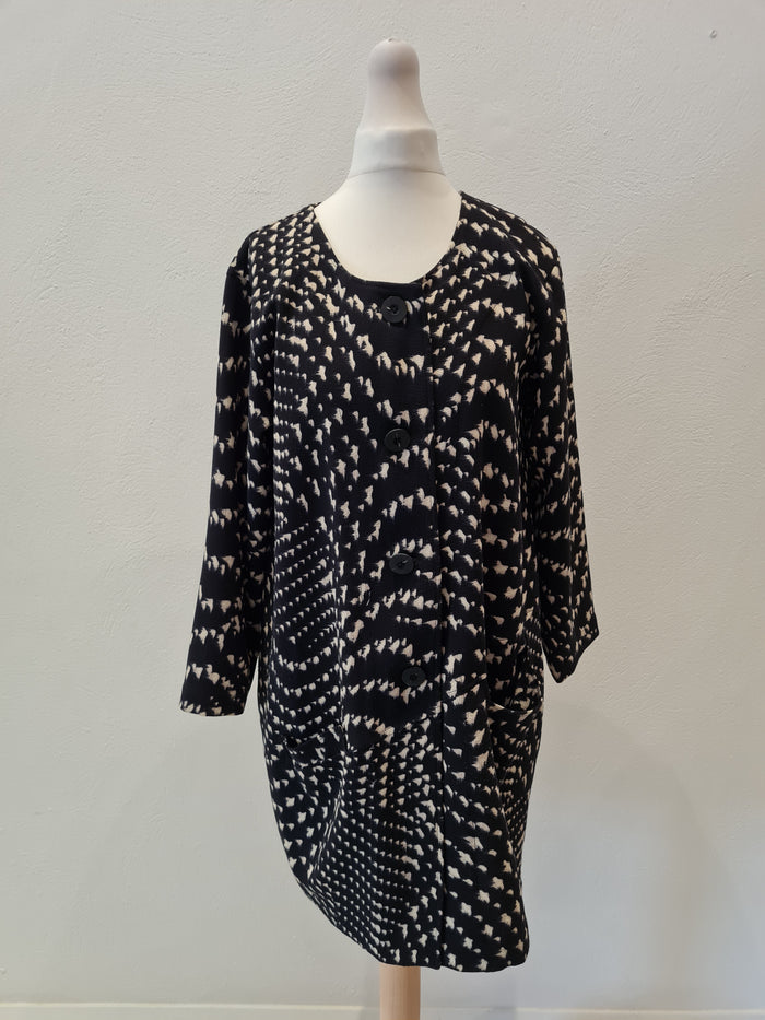 Bitte Kai Rand Black & cream longline Coatigan XS