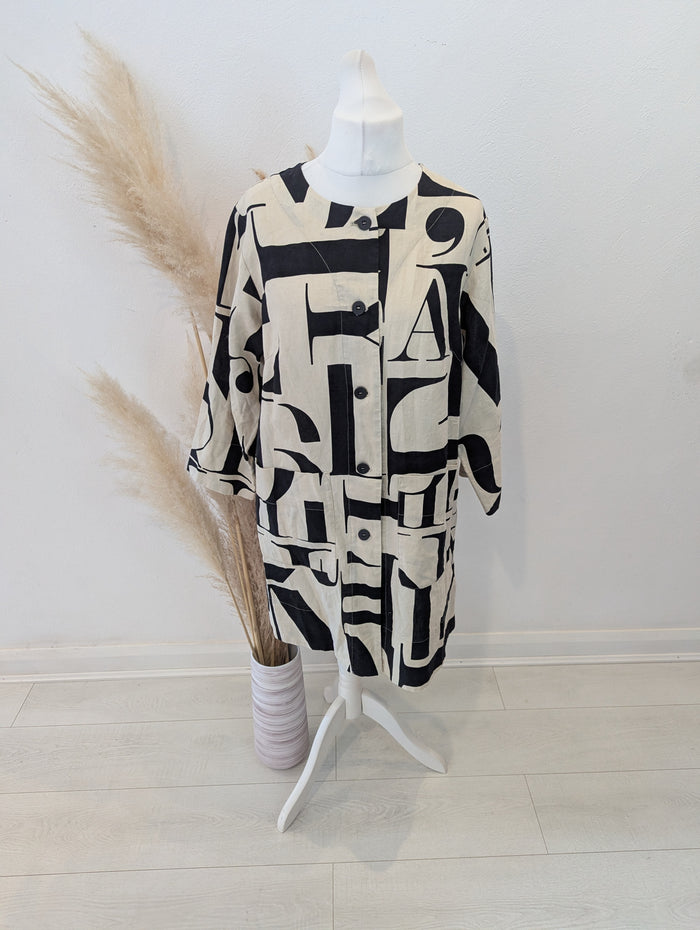 Bitte Kai Rand Black/Cream Linen Jacket Large