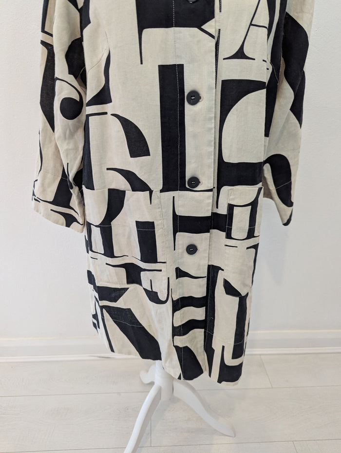 Bitte Kai Rand Black/Cream Linen Jacket Large