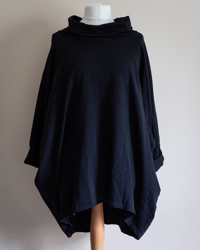Black Callie Roll neck top