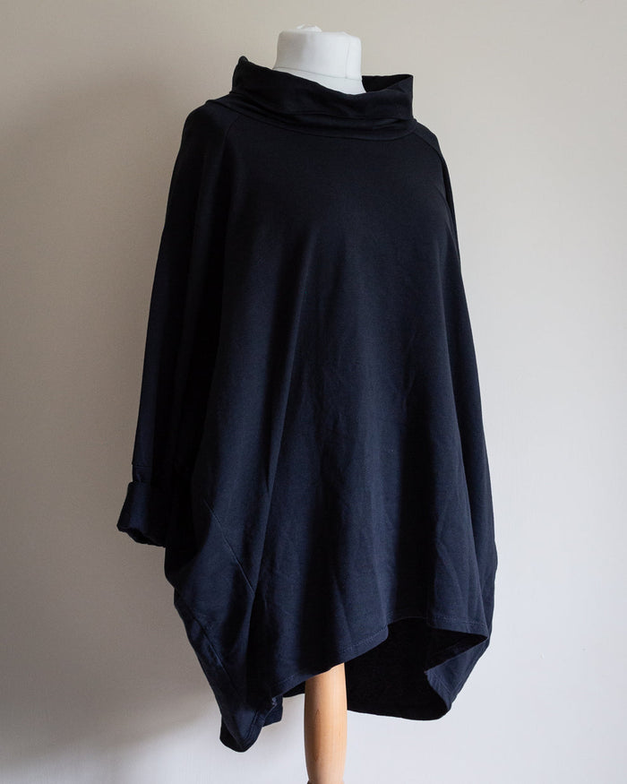 Black Callie Roll neck top