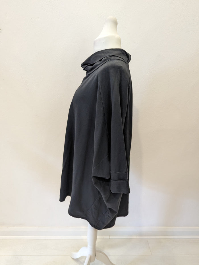 Black Callie Roll neck top
