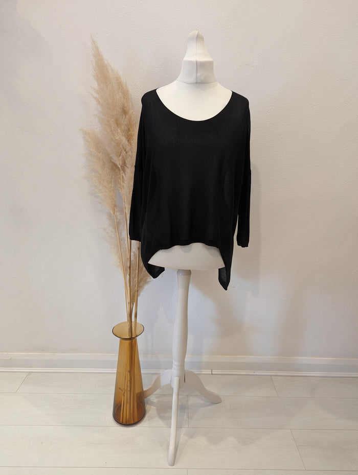 Black fine knit Jumper