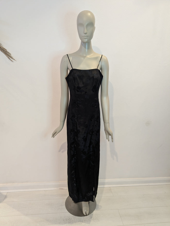 Black oriental print dress & shawl 10