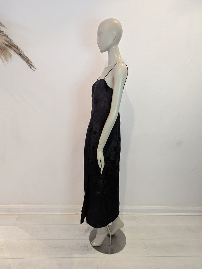 Black oriental print dress & shawl 10