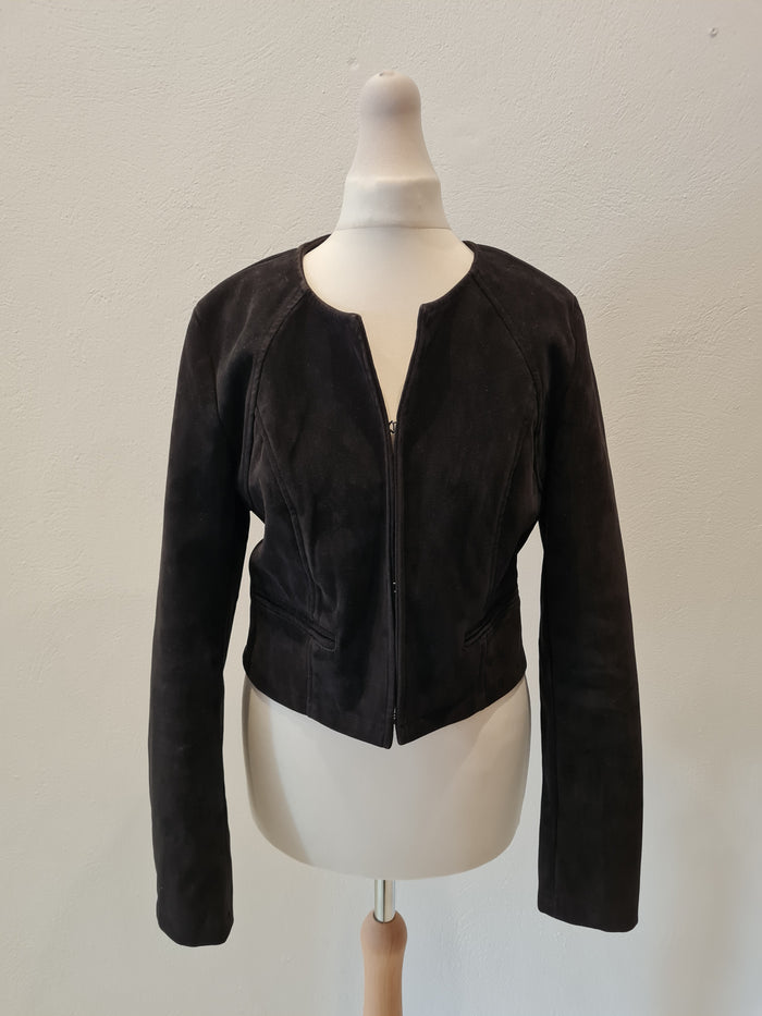 Black suede Cropped Jacket sm