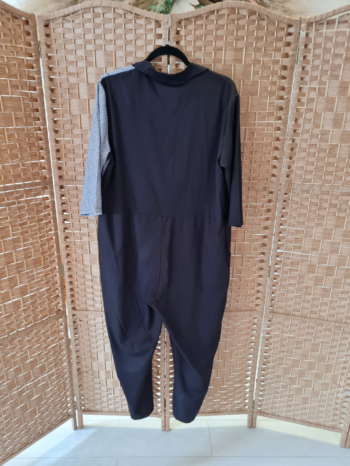 Black/Grey Flower Jumpsuit M