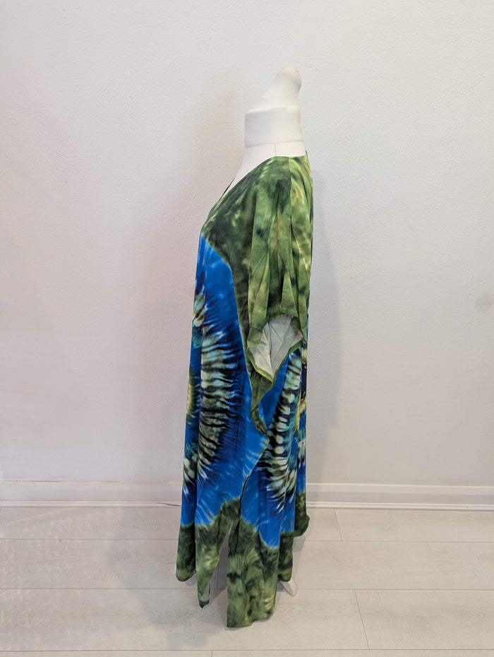 Blue Green Tie Dye Sundress