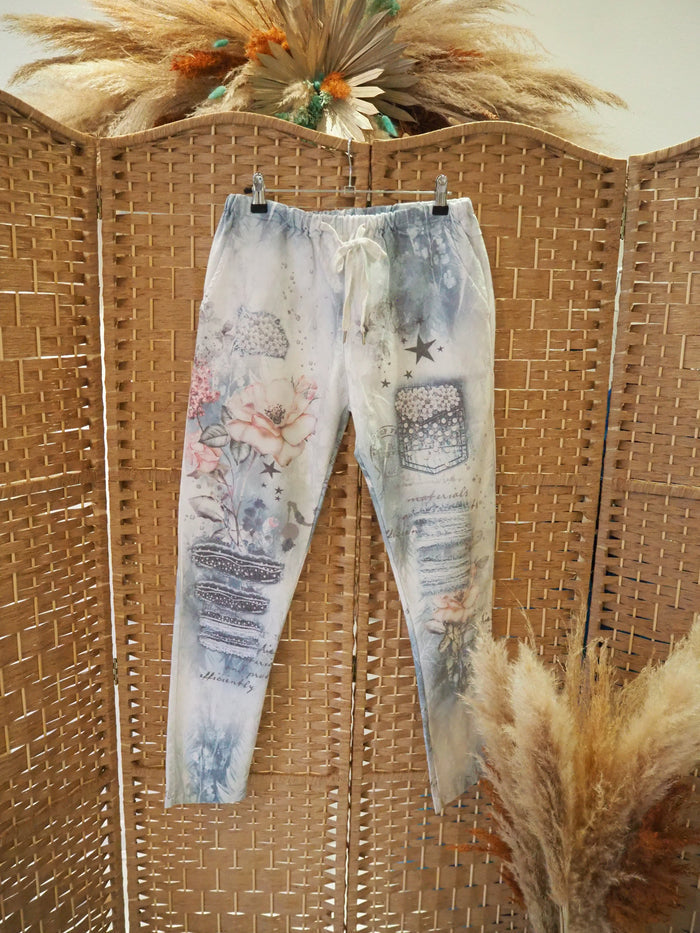 Blue multi print Trousers 12
