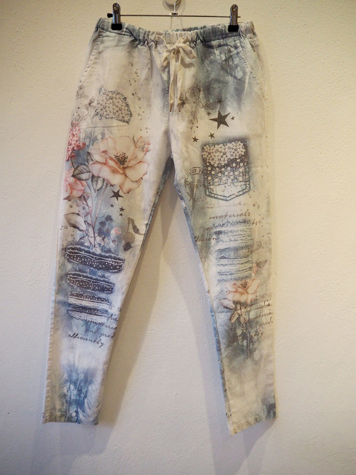 Blue multi print Trousers 12