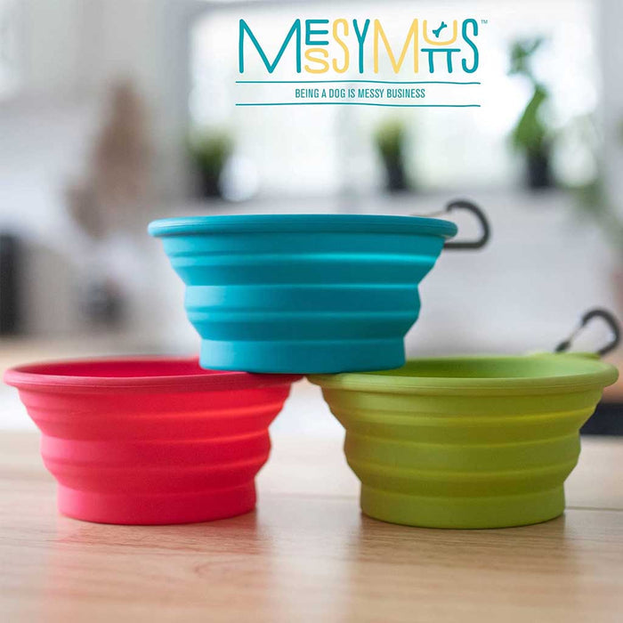 Silicone Collapsible Bowl size when collapsed or extended showing different colors