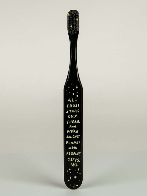 BlueQ "All Those Stars Out There, And We're The Only Planet  With People? Guys, No." Toothbrush BLUEQ