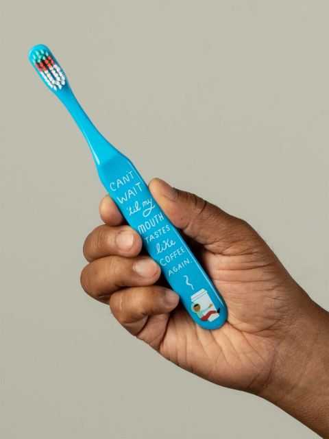 BlueQ "Can't Wait 'til My Mouth Tastes Like Coffee Again." Toothbrush BLUEQ