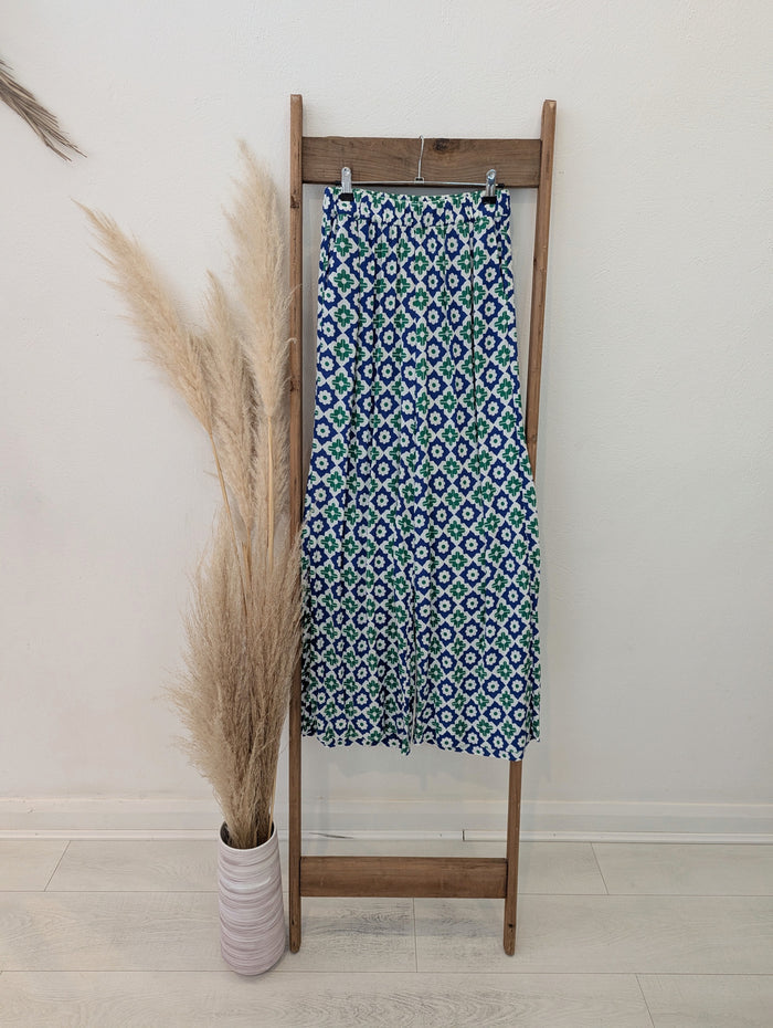 Boden Blue Floral Trousers 10