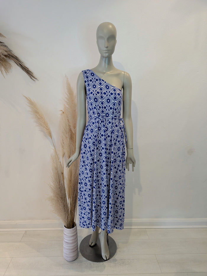 Boden blue off shoulder dress 10