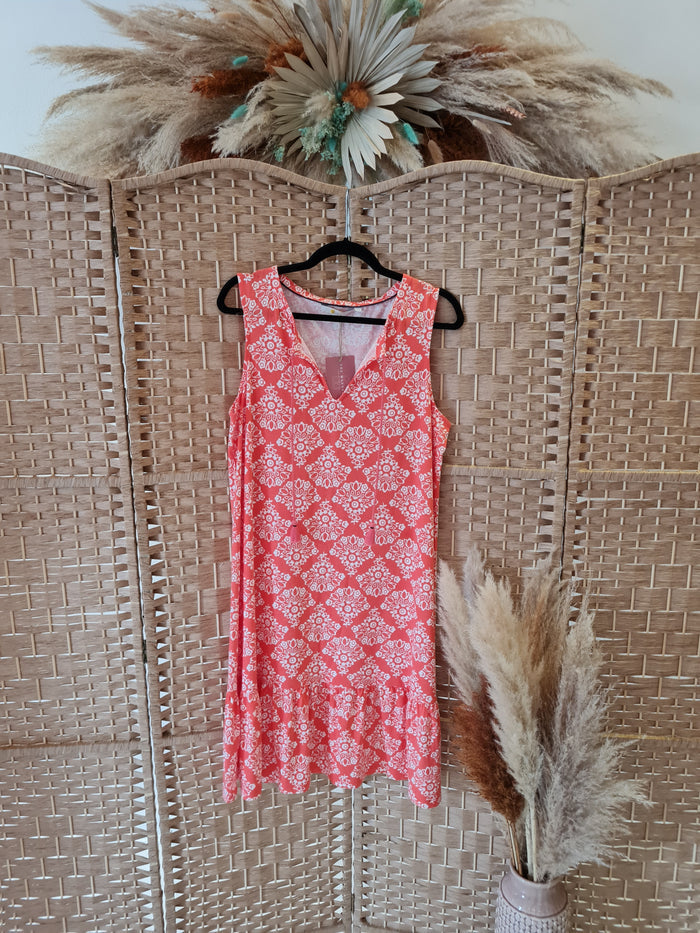 Boden orange/white sundress 14L