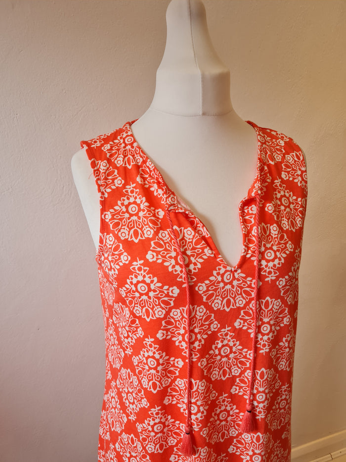 Boden orange/white sundress 14L