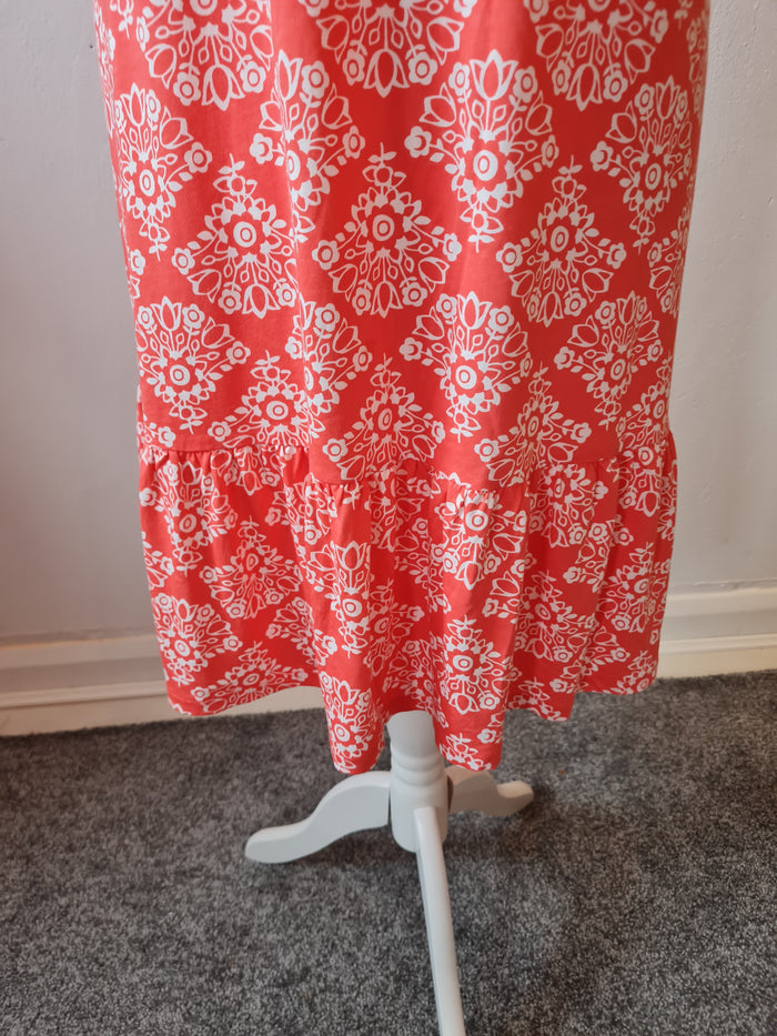 Boden orange/white sundress 14L