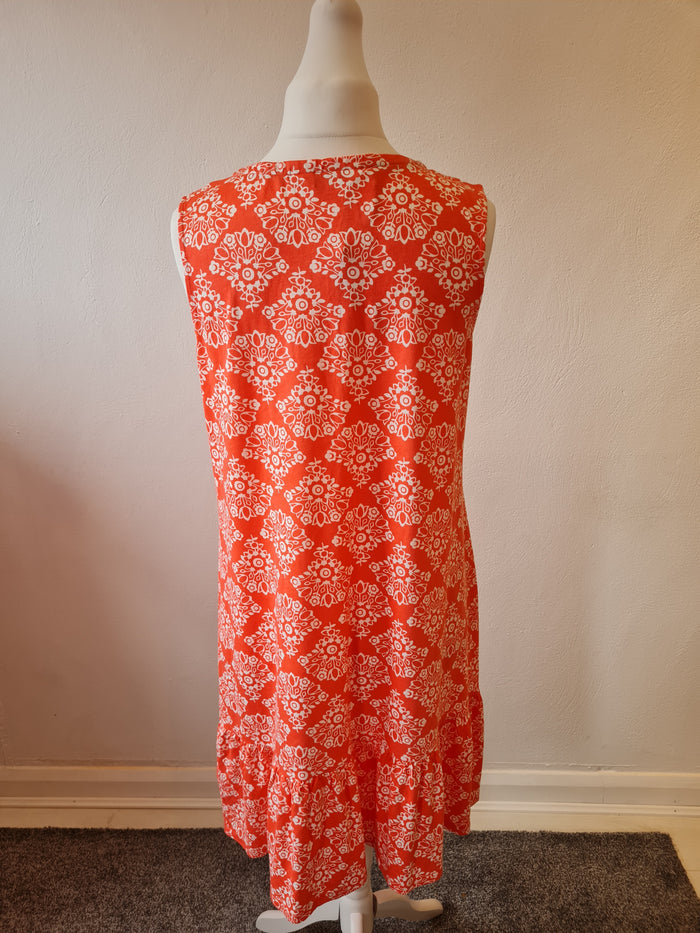 Boden orange/white sundress 14L