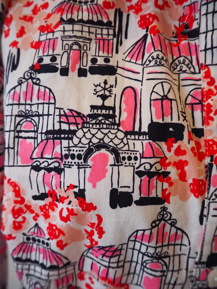 Boden Pink Print Belted Dress Size 10