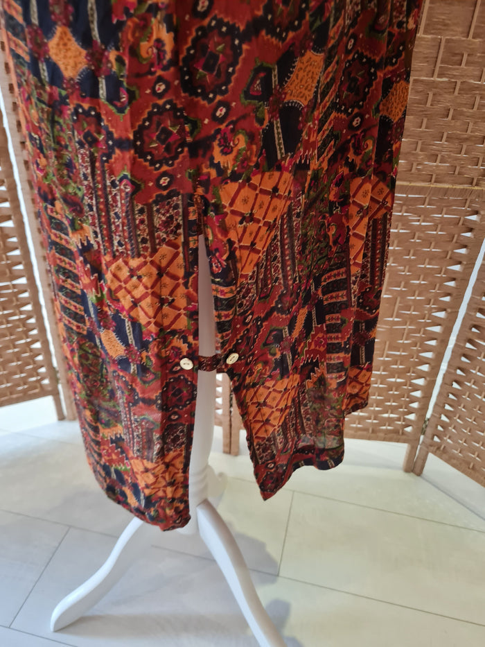 Boho Beach' Burnt orange semi sheer kaftan style 10-16