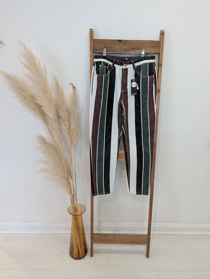 BooHoo Stripe Jeans 12 NWT
