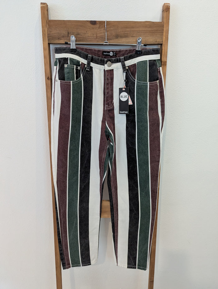 BooHoo Stripe Jeans 12 NWT