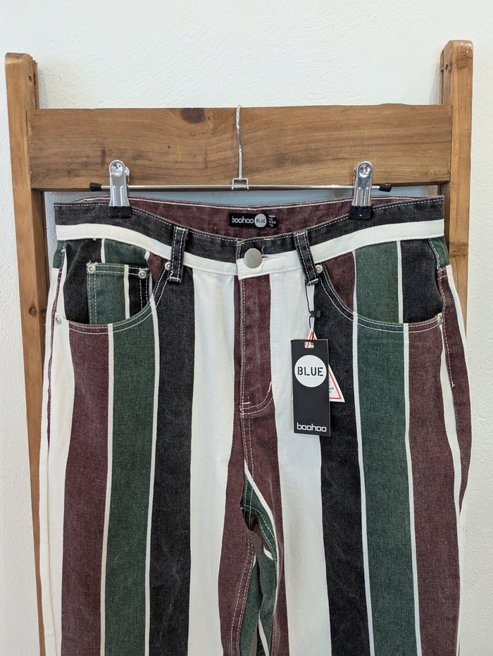 BooHoo Stripe Jeans 12 NWT