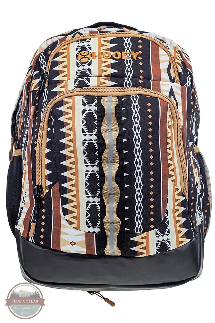 Hooey BP064AZBK "Ox" Black &amp; Tan Aztec Pattern Backpack front view