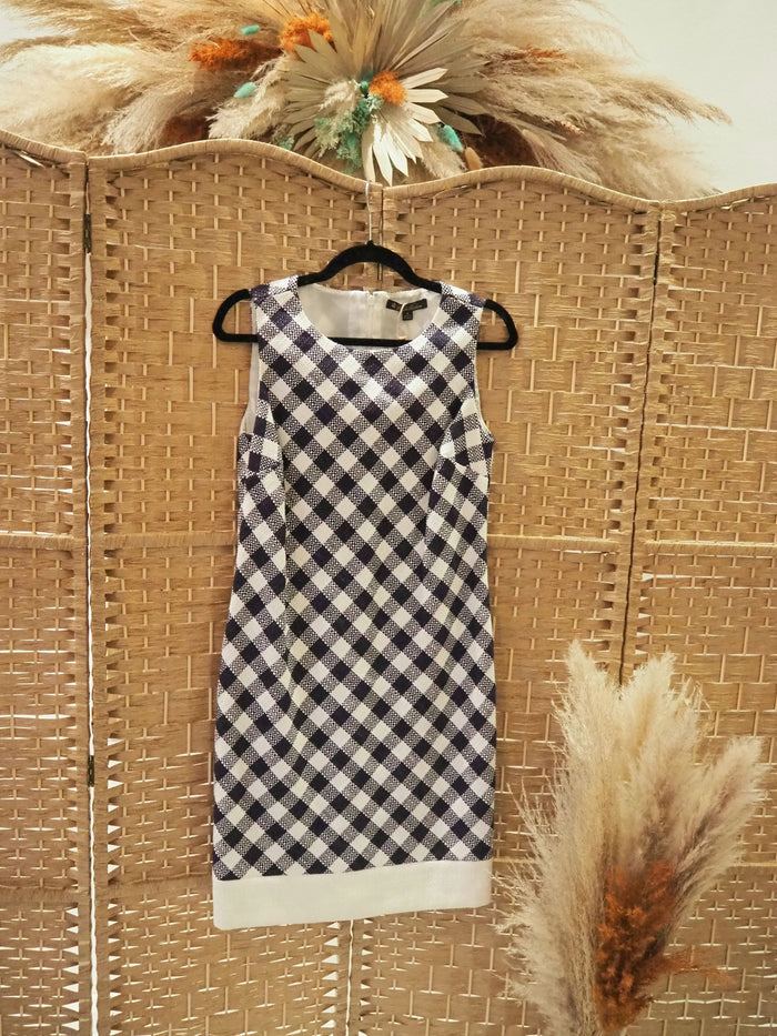 Brookes Brothers Navy Check shift dress Size 10