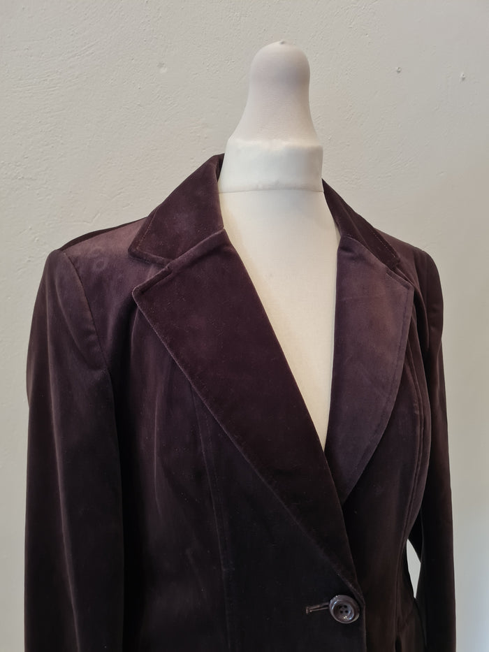 Brown Velvet applique Blazer S/M