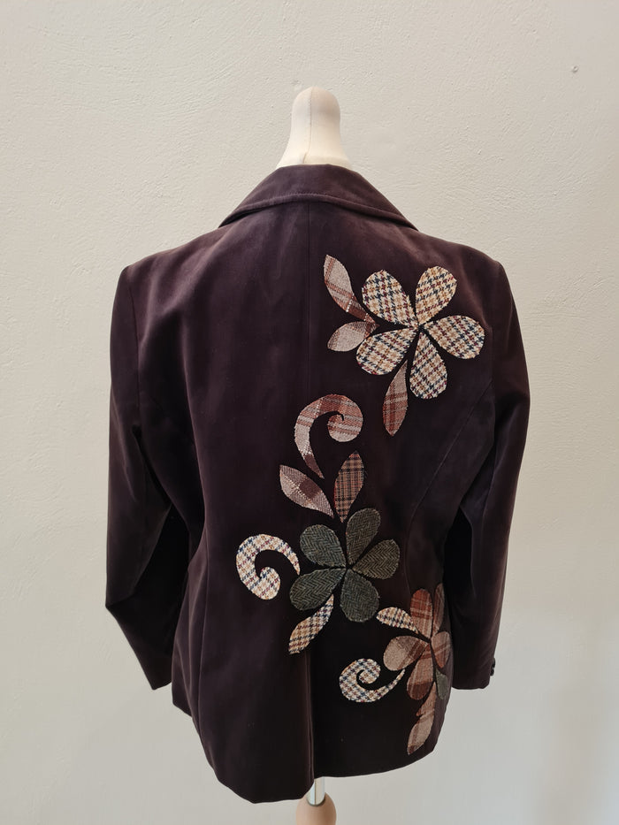 Brown Velvet applique Blazer S/M