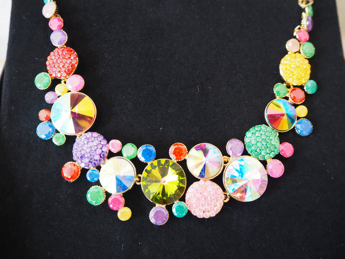 Butler & Wilson Gold Multi Colour Disc Necklace