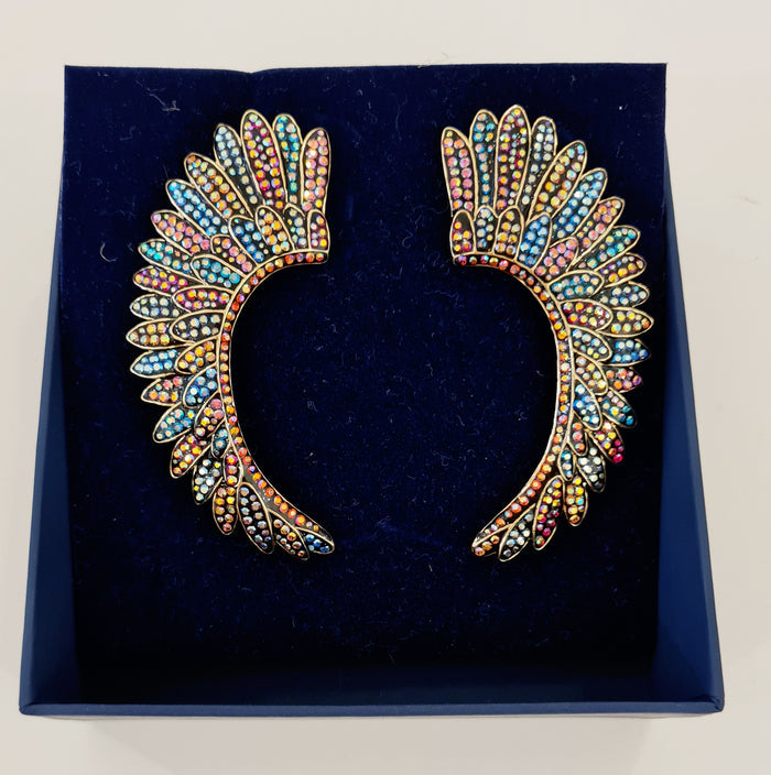 Butler & Wilson Multi Feather Earrings