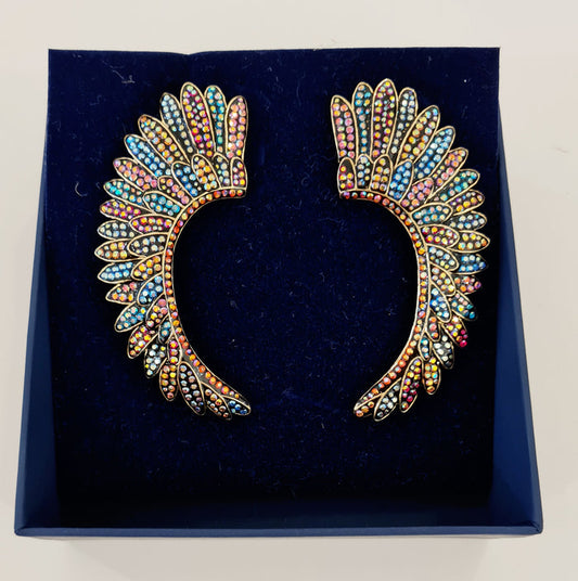 Butler & Wilson Multi Feather Earrings