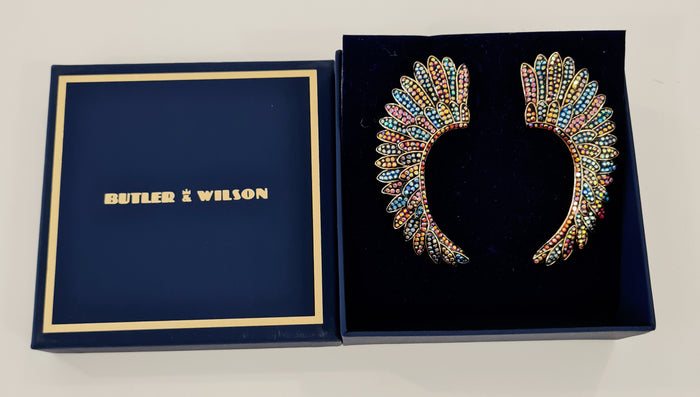 Butler & Wilson Multi Feather Earrings