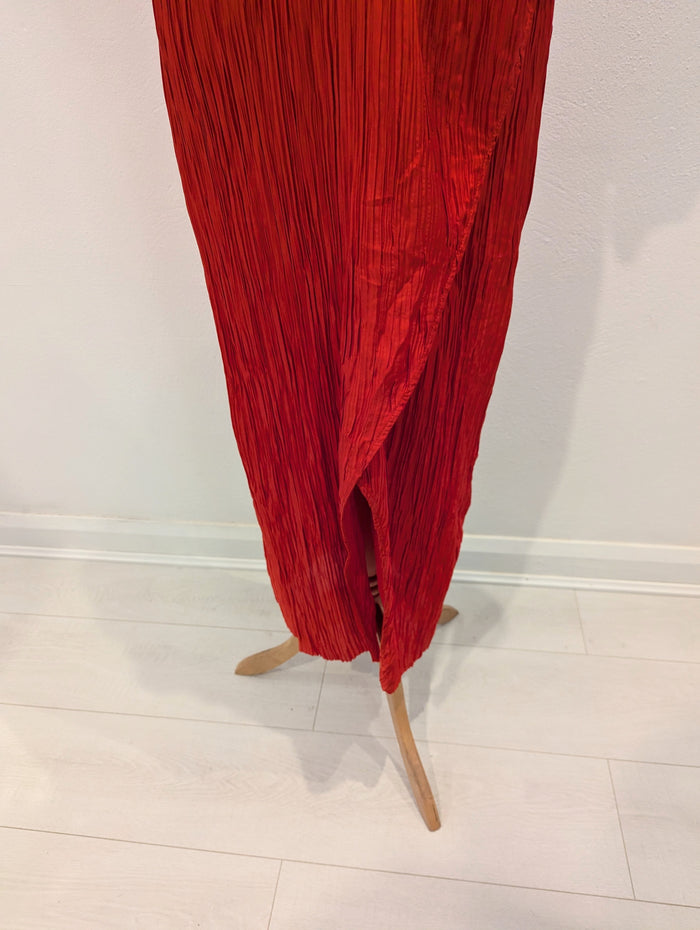 By Anthropologie Red Pleated Dress S